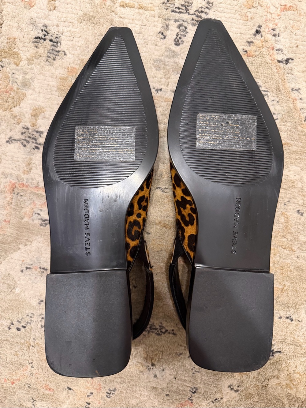 Steve Madden Leopard Print Pointed Slingback Flats - Brown/Black - Picture 6 of 8